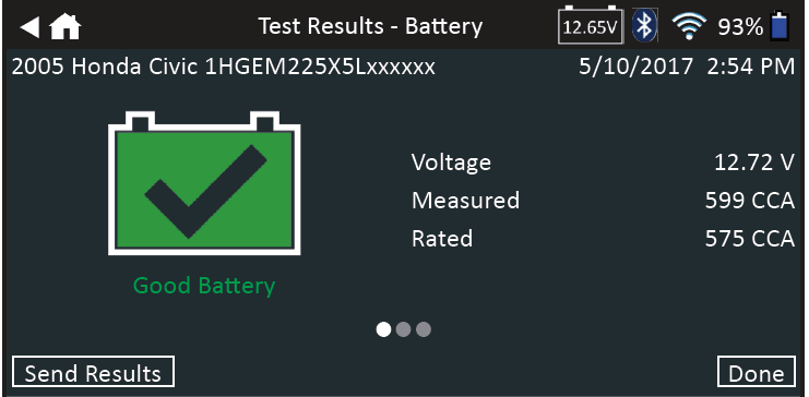 Check In Test Result